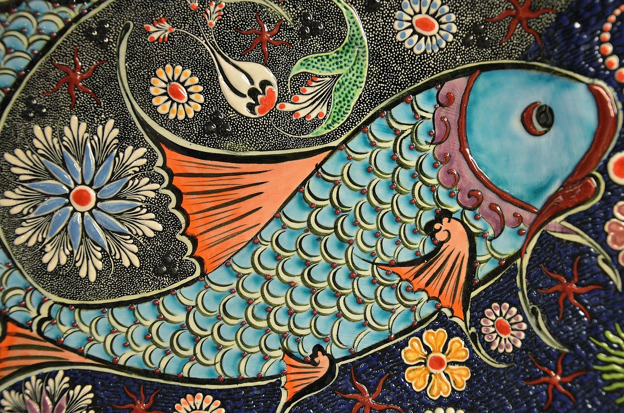 mosaic, fish, tile, art, ceramic, flower background, colorful, nature, decorative, design, orient, flower wallpaper, artwork, pattern, artistic, colored, beautiful flowers, pencil, colours, flowers